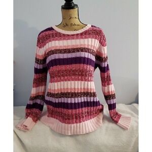 Basic Addition Womans Sweater Size Large Pullover Purple, Pink